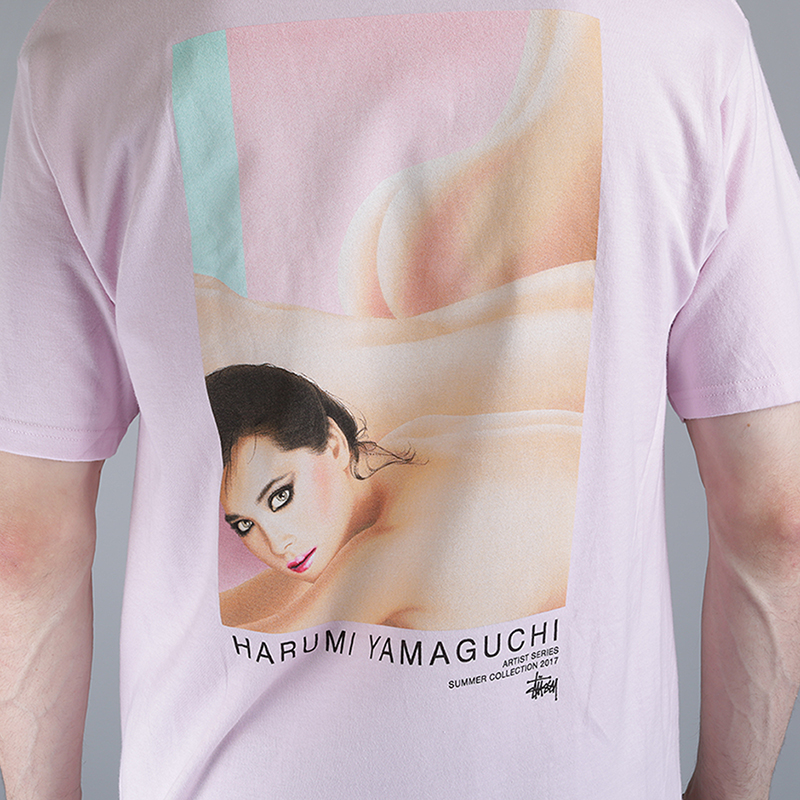 мужская розовая футболка Stussy Harumi Yamaguchi Nude Tee 1904097-lgt lavender - цена, описание, фото 4